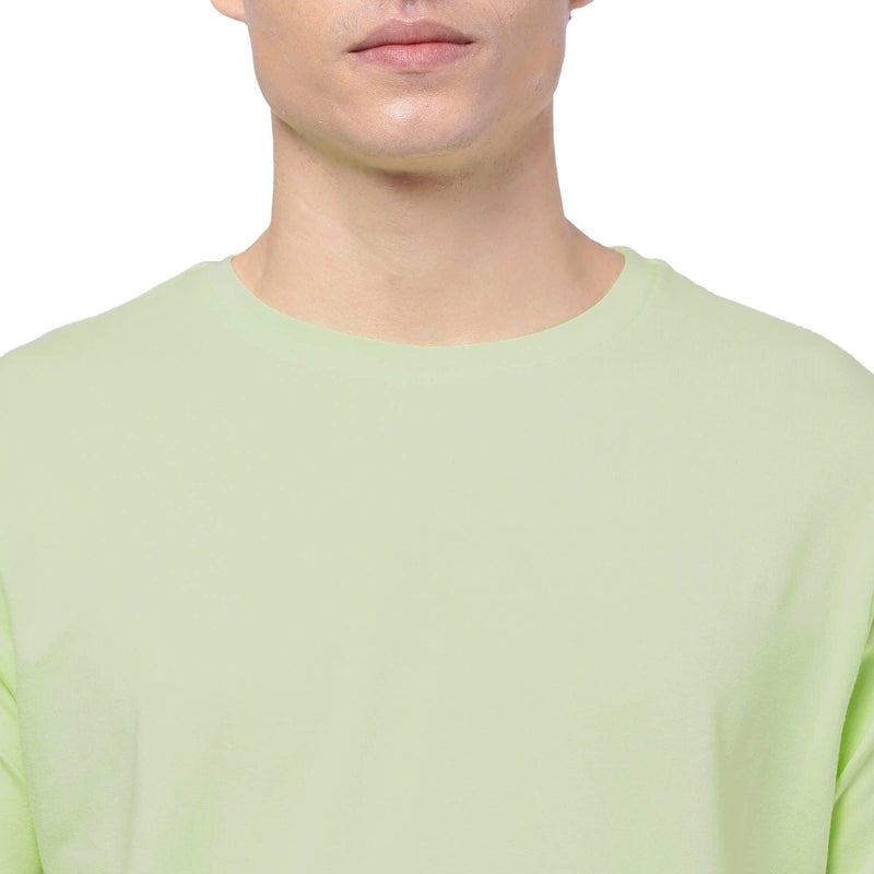 Lime Green Solid T-Shirt for Men