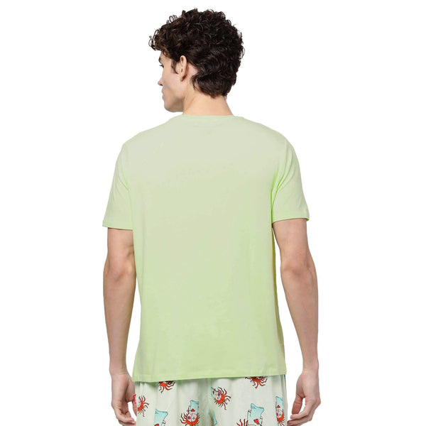 Lime Green Solid T-Shirt for Men