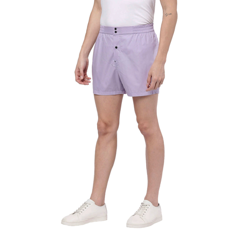 Lavender Solid Shorts for Men