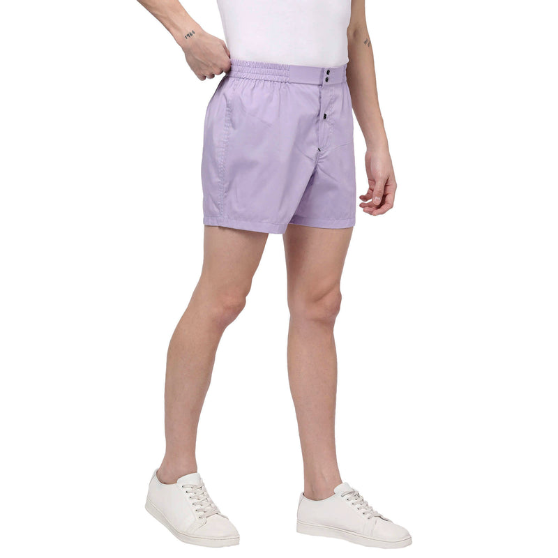Lavender Solid Shorts for Men