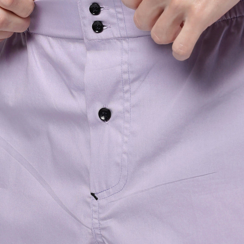 Lavender Solid Shorts for Men