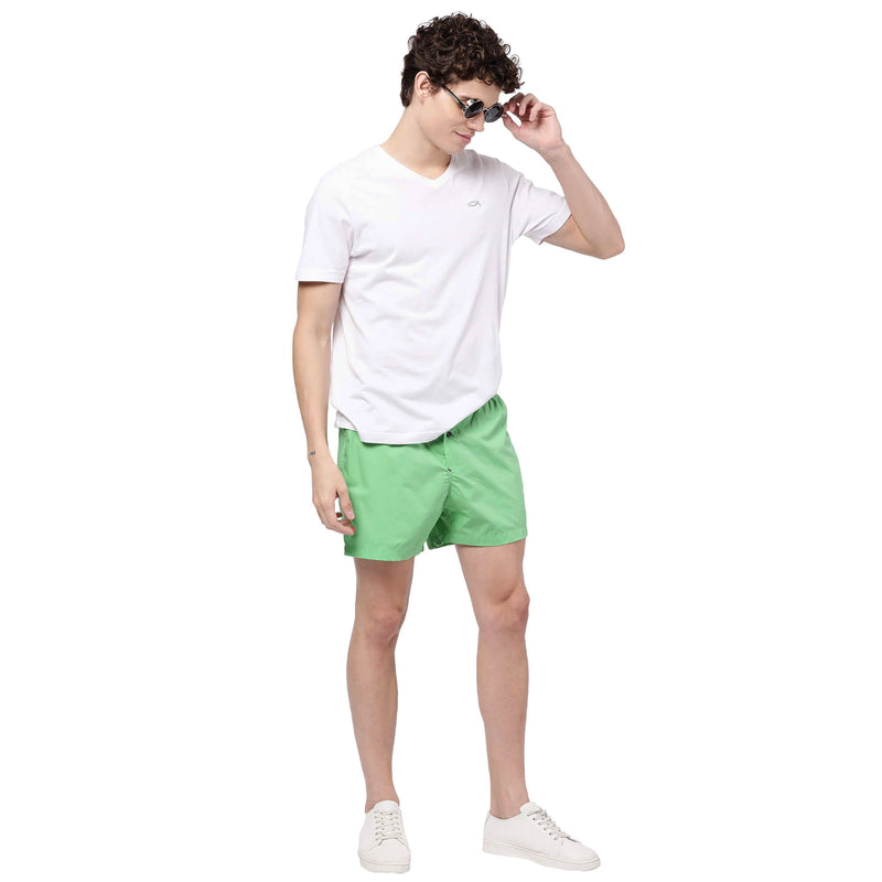 Mint Green Solid Shorts for Men