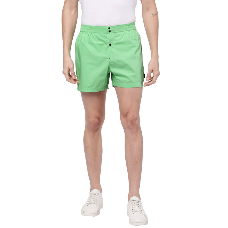 Mint Green Solid Shorts for Men