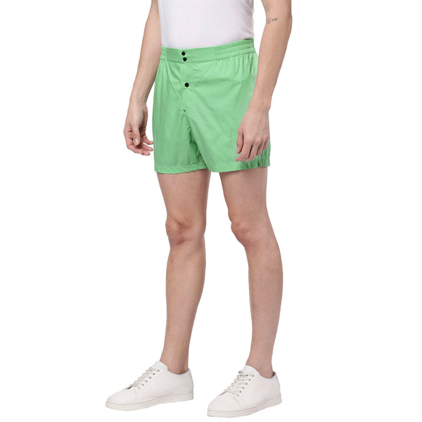 Mint Green Solid Shorts for Men