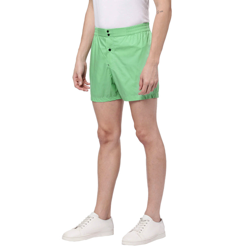 Mint Green Solid Shorts for Men