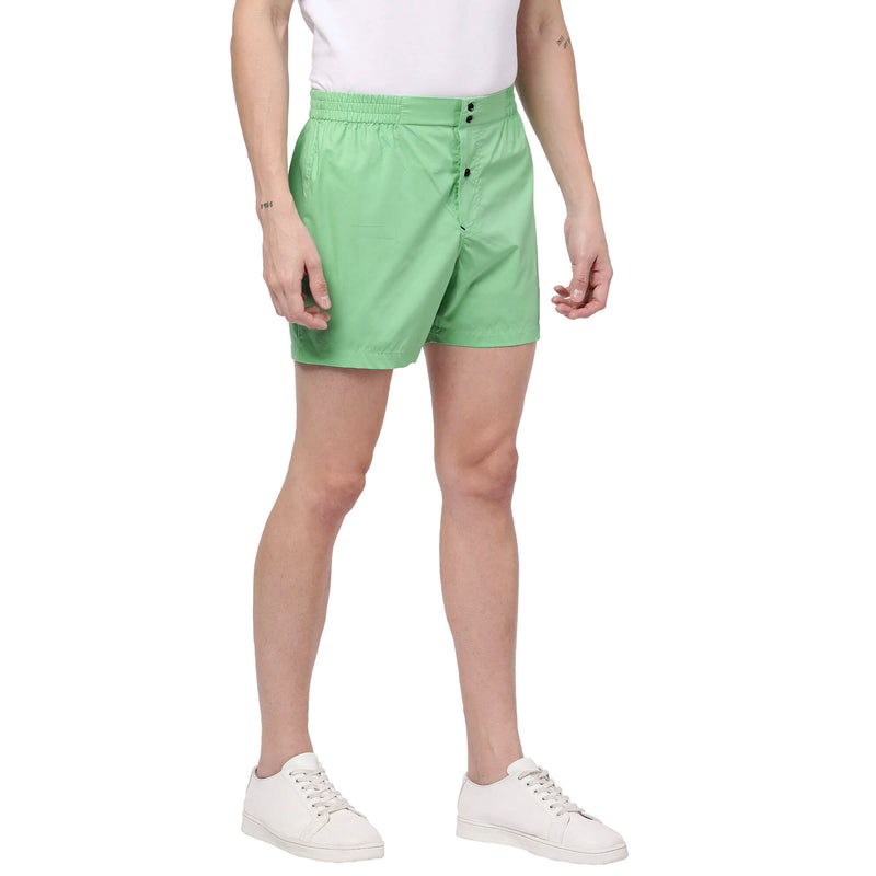 Mint Green Solid Shorts for Men