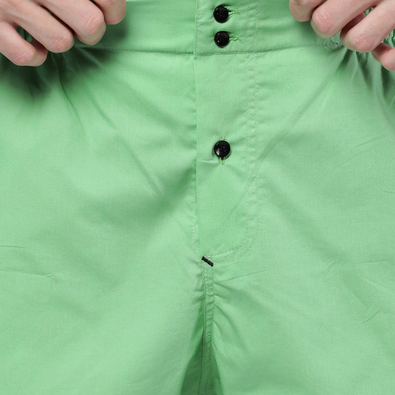 Mint Green Solid Shorts for Men