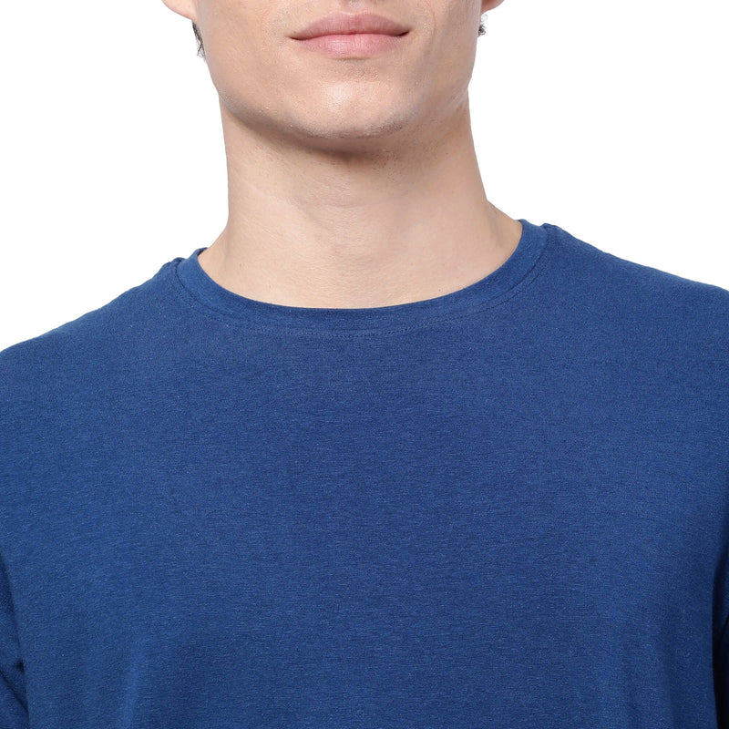 Navy Blue Solid T-Shirt for Men