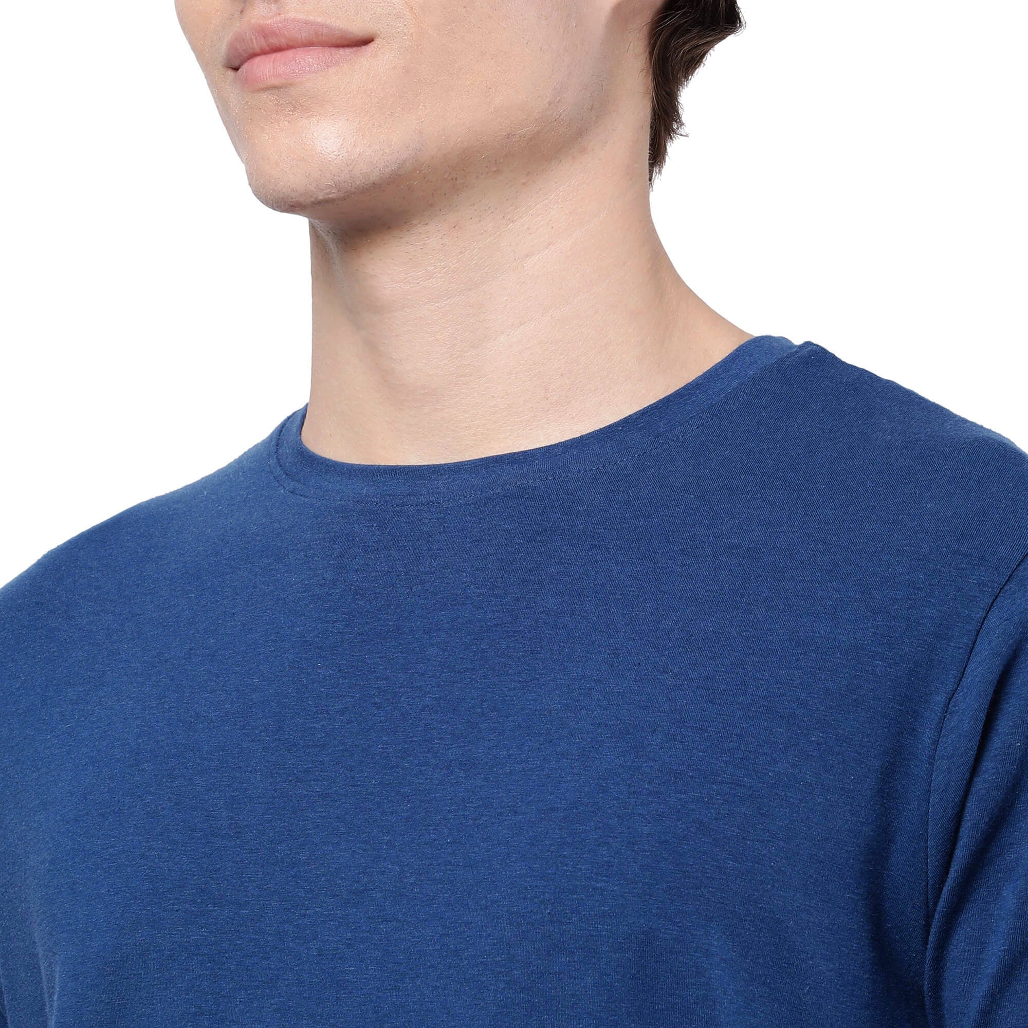 Navy Blue Solid T-Shirt for Men