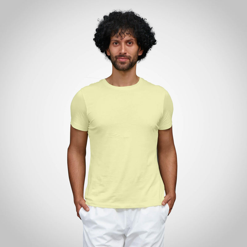 Yellow Solid T-Shirt for Men